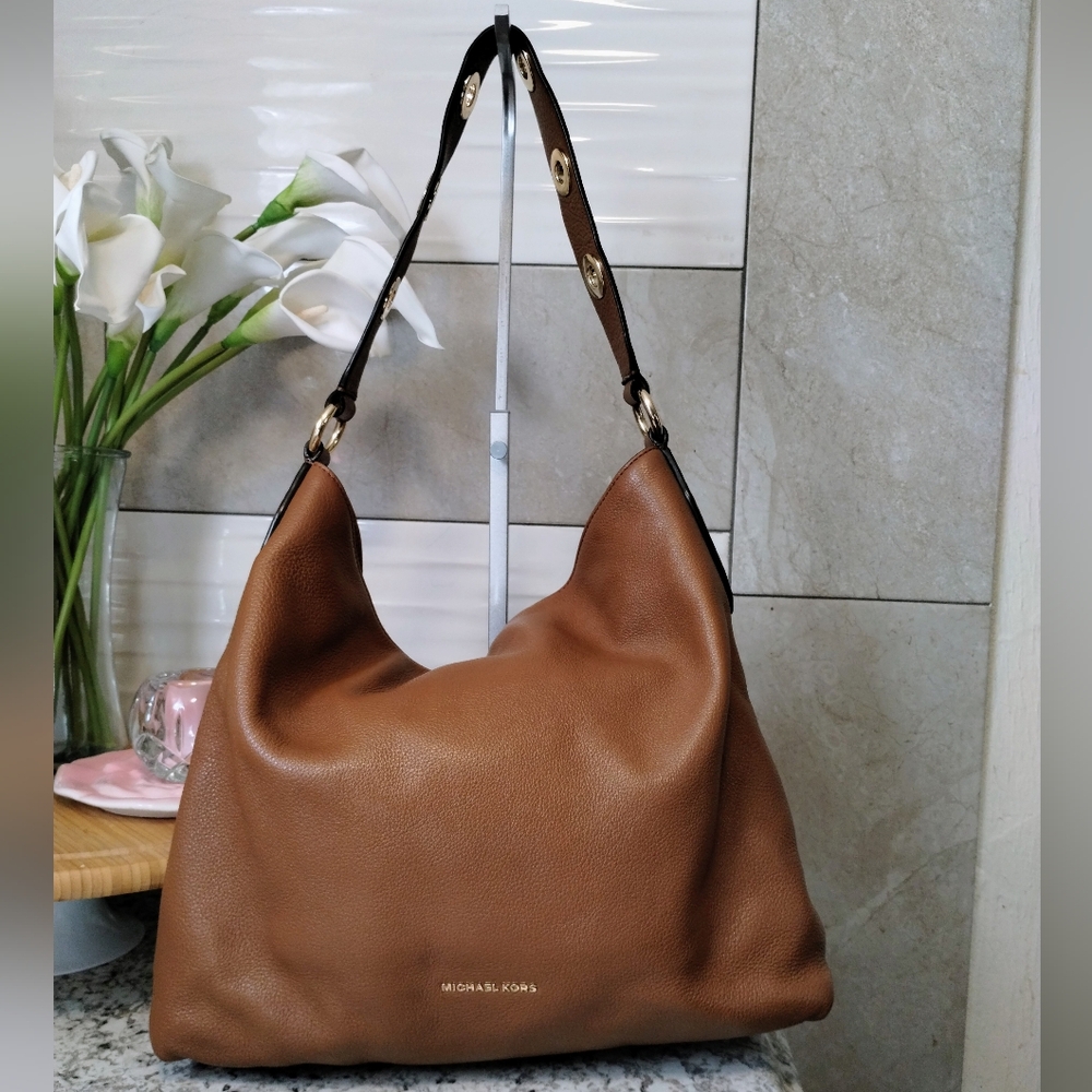 Michael Kors Karson Studded Large Leather Hobo Shoulder Bag - Picture 2 of 10